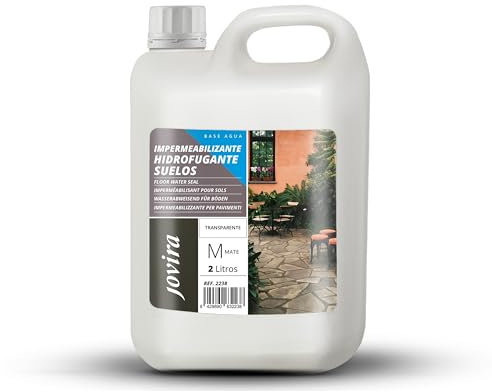 JOVIRA PINTURAS Impermeabilizzante Trasparente pavimenti 2 L | Impermeabilizzazione Invisibile, Nessuna Generazione di Film, Protezione Totale su Facciate, Cemento, Terrazze, Tetti (2 Litres) D-33