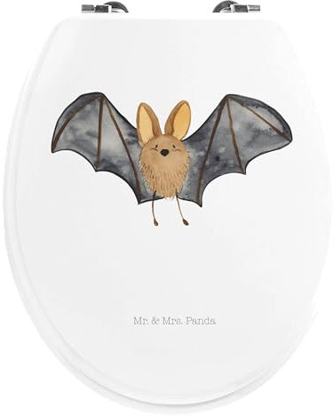 Mr. & Mrs. Panda Motiv WC Sitz Fledermaus Flügel - Geschenk, Tiermotive, Toilettendeckel, lustige Sprüche, Klodeckel, Gute Laune, Tiere, Klobrille,