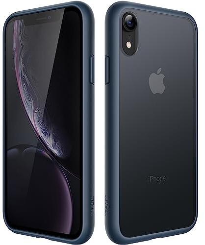 JETech Matte Hülle für iPhone XR, Sturmblau | Robuster Schutz, Matte Rückseite, Anti-Fingerabdruck, Stoßfestes Design
