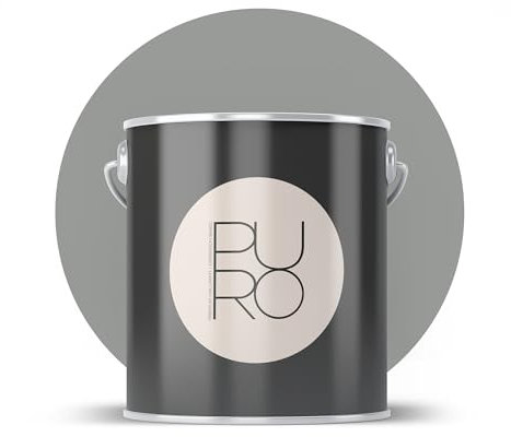 Livingwalls PURO C1003 Premium Pintura de pared con muy alta opacidad, pintura interior mate de alta calidad en gris, 1 l