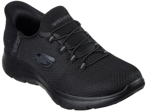 Skechers Femme Summits Diamond Dream Fashion-Sneakers, Black Mesh Gunmetal Trim, 39 EU
