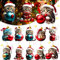 MEISHANG Colgante de árbol de Navidad con gatos, 10 unidades, adornos para el árbol de Navidad, 2D, acrílico, gato, bolas de Navidad, gatos, juego de adornos para gatos