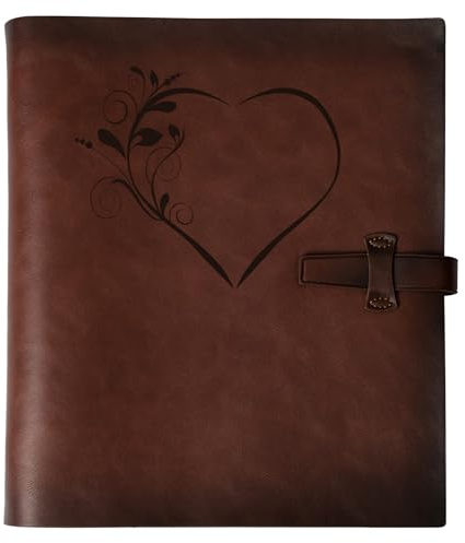 Photo Album 4x6 200 Photos, Genuine Leather Photo Albums with Writing Space with 30 Writing Paper, Travel Family Wedding Kids Graduation Ultrasound Baby Picture Album Scrapbook Photo Album（LOVE）