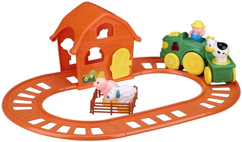 Eddy Toys Bauernhofspielzeug - Spielzeugzug mit Sound und Licht - Spielzeugzug mit Bauernhoftieren - Inkl. AA-Batterien