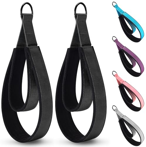 2 correas de doble bucle para reformer fitness, correas de anillo en D, yoga, pilates, equipmen, correa de ejercicio para gimnasio, entrenamiento en casa (negro)