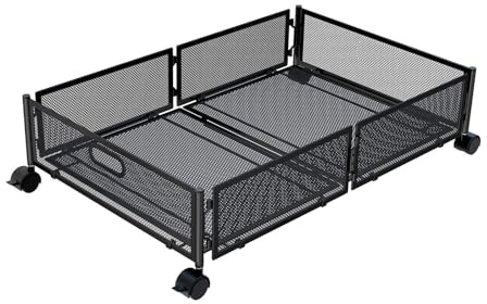 Colcolo Zapatero de Almacenamiento Debajo de la Cama con Ruedas Cesta de Almacenamiento Multiusos Que Ahorra Espacio Contenedor de Almacenamiento Debajo de la, Negro