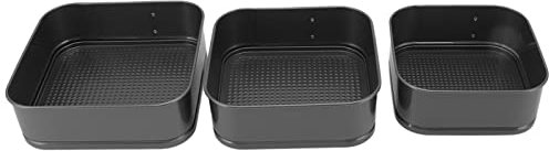 Aramox Molde para Tarta de Queso, 3 Piezas de Molde Desmontable de Carbono, Juego de Molde Desmontable de Acero que Evita que Se Pegue el Molde para Tarta de Queso Desmontable a Prueba