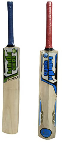 Kalindri Sports Classic Cricket Bat, Natural Willow, Tennis and Rubber Ball Practice, Training (Size 3)