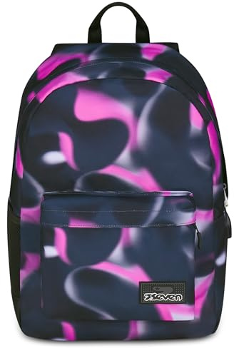 Seven Zaino Scuola Ischoolpack, Rosa, Zaino Americano con Power Bank Integrato e Tasca Porta Tablet, Scuola, Bambini e Ragazzi