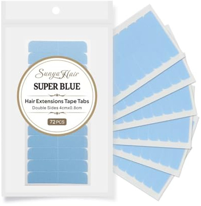 Sunya Tape For Hair Extensions, 72 Pcs Double Side Tabs Human Extension Glue Strips Adhesive Invisible Tapes In Retape Weft