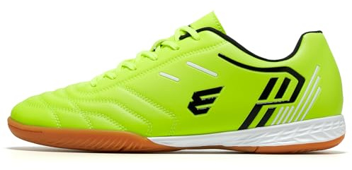 EPIMENO Men's Indoor Soccer Shoes for Women's Trainer Rubber Futsal Shoes for Athletic Flat Outsole Training Sneaker