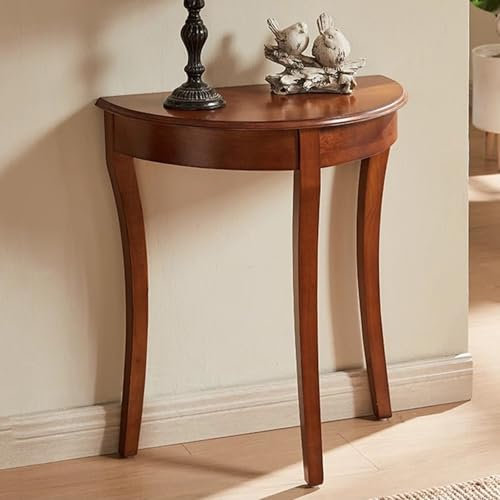 Tavolo Consolle, Consolle Ingresso a Mezzaluna,Tavolino da Divano in Stile Rustico Dietro Il Divano per Ingresso, Corridoio, Soggiorno(Brown)