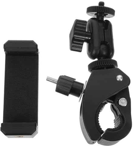ERINGOGO Soporte Ajustable para Clarinete y Trombón Clip Giratorio Rápido para Teléfono y Soporte Portátil Compatible Tubos Redondos 005-015 Pulgadas Color Negro Adecuado para