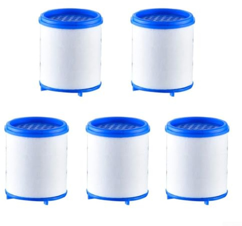 Kit de recharge de filtre de douche 10 pièces en coton PP avec boules minéralisées réduisant la rouille sédiments cartouche filtrante adoucisseur d'eau à haut débit 3,5 x 3 cm (5 pièces)