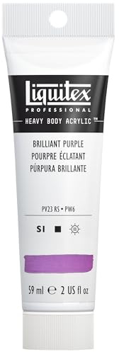 Liquitex 1045590 Professional Heavy Body Acrylfarbe in Künstlerqualität mit ausgezeichneter Lichtechtheit in buttriger Konsistenz, 59ml Tube - Brillantlila
