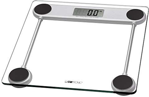 Clatronic® digitale Personenwaage mit Sicherheitsglas-Oberfläche | Waage Personen mit Messbereich von 2,5–150 kg | Körperwaage mit LCD-Display | Personenwaage digital inkl. Batterie | Wage PW 3368