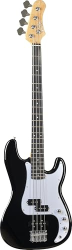 EKO GUITARS VPJ280 - Basso Elettrico 4 Corde, Serie Tribute Starter, Corpo in Pioppo, Manico in Acero e Tastiera 21, 2 Pickup JB e PB, Controlli separati Volume e Tono, Colore Black