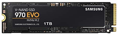 SAMSUNG (MZ-V7E1T0BW 970 EVO SSD 1TB - M.2 NVMe Interface Internal Solid State Drive with V-NAND Technology, Black/Red