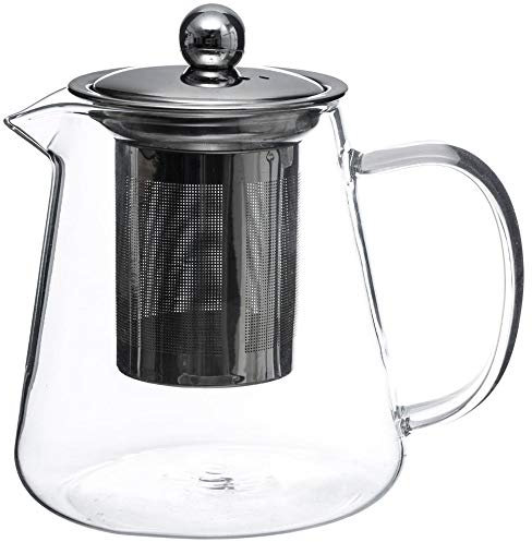 Secret de Gourmet – glastekanna 80 cl – tekanna 80 CL, glas, rostfritt stål, mått L. 15,5 x l. 12 x H 15 cm