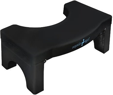 Squat N Go, physiologischer Toilettenhocker für Erwachsene und Kinder - hocken gegen Hämorrhoiden, Verstopfung, Reizdarmsyndrom, Blähungen - Gesunde Darmflora stärkt das Immunsystem (Schwarz)