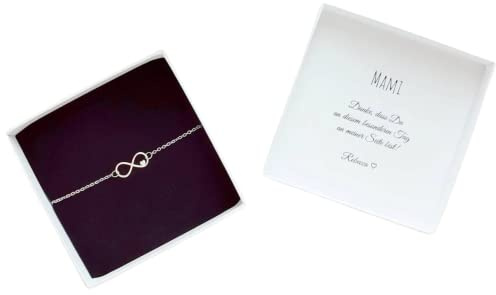 SR Jewelry Brautmutter Geschenk Hochzeit personalisiert, Infinity Armband mit Herz Edelstahl