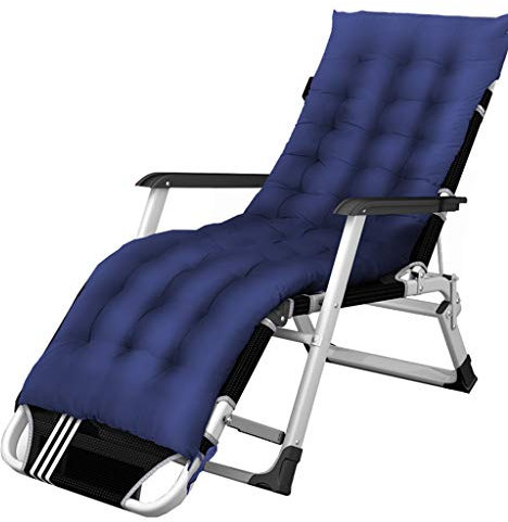 LHNLY-Liegen Blau Relaxsessel Liegender Metall Gestell Relaxliegen Verstellbar für Wohnzimmer Balkon | Liegestühle Liegestuhl Klappbar Garten Deko Design | Recliner Armchair Comfort Gartenmöbel