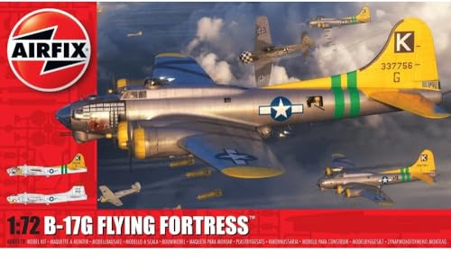 Airfix-modellset – A08017B Boeing B17G flygande fästningsmodell byggsats – plastmodell plankit för vuxna och barn 8+, setet innehåller granar och dekaler – skala 1:72 modell