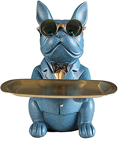 Coole Bulldog Figur Skulptur Statue Harz Französisch Sparschwein Spardosen Aufbewahrungsbox Mit Herausnehmbarem Ablagefach Mode, Heimtextilien, Multifunktion, Schreibtisch LagerungBlau,B