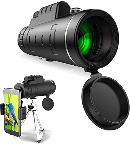 Monokular-Teleskop für Smartphone Nachtsicht-Monokulare für Erwachsene Zoom Star Scope mit Kompass Handheld mit Handyhalter und Stativ Spektive zur Vogelbeobachtung