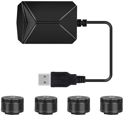 LeHang Sistema di monitoraggio della Pressione dei Pneumatici USB TPMS Sensori Esterni compatibili con Display di Navigazione per Auto Android (Esterno)