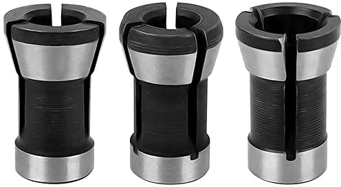 Treki 3pcs Fresadora Adaptador Portabrocas para Fresadoras Adaptador de Mandril para Carpintería Máquina de Grabado y Fresadora de Madera 6/6.35/8 mm