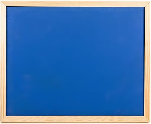 Indigo® 60x40cm Blue Fabric Notice Board with Pine Frame – Stylish Corkboard for Home, Office, and School Use