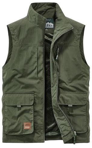 Btmpmcs Herren Outdoor Weste Leicht Atmungsaktiv Schnelltrocknende Anglerweste Freizeitweste mit Vielen Taschen Sommer Ärmellose Jacke Winddicht Sport Multifunktionsweste für Camping Fotografie