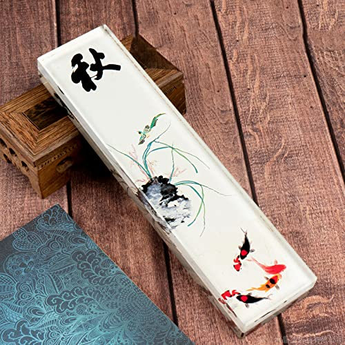 Handgemachte Kristallglas Fisch Goldfisch Rechteck Briefbeschwerer Glas Ornamente Home Office SuppliesTischdekoration Geschenke