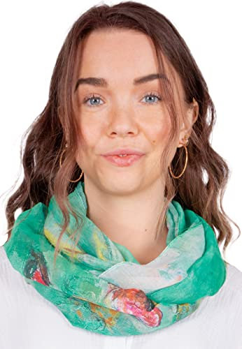 Dünner, leichter und weicher Damen Loop Schal Rundschal Halstuch Schlauchschal Accessoires - Jette (M152 grün)