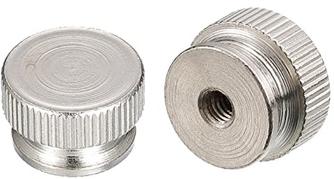 QUARKZMAN Zigrinato Pollice Dadi, 5pz M4 x D16mm x H10mm Carbonio Acciaio Dado Zigrinato con Collare Alto Testa Ceco Foro Zigrinato Pollice Dadi per Stampante 3D Parti