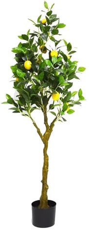 RUTAVM Árboles Artificial Limonero Artificial, Plantas Falsas del Piso al Techo en macetas, decoración Artificial for el hogar, Oficina, Interior y Exterior, 150 cm/4,9 pies Árboles Planta