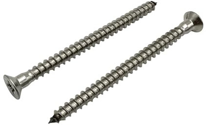 BRESKO Holzschrauben Senkkopf mit Kreuzschlitz Edelstahl A2 Spanplattenschrauben V2A Holzbauschrauben Konstruktionsschrauben Schrauben Senkkopfschrauben 100 Stück 5,0x30 mm