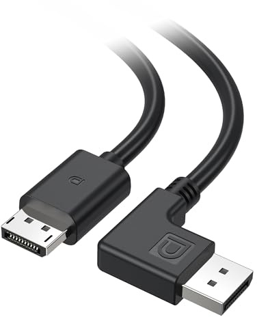 Cable Matters [VESA-zertifiziert] rechtwinklig DisplayPort 1.4 Kabel, 1,8m | 8K@60Hz, 4K@240Hz, rechtwinkliges DisplayPort 1.4 Kabel, FreeSync, G-SYNC und HDR, Gaming-Monitor und PC