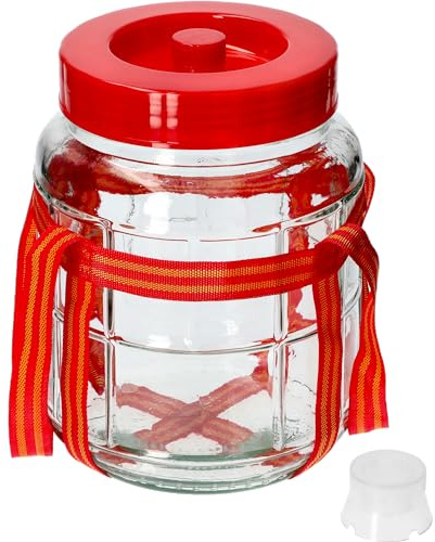 Gärballon|Gärbehälter Weinballon Glasballon+Gäraufsatz für Wein Bier Maische| Einmachgläser Vorratsgläser luftdichte Konservierung, Vorratsglas für Gurken, Aufbewahrung, Aufbewahrungsglas (8L)