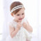 Baby Mädchen Stirnbänder Weiß Dehnbare Stirnband DoppelspitzeSpitzebowknot-Haarband Weich Baby Hairband Nylon Neugeboren Haarschmuck Babygeschenke für Neugeborene (Weiß-B, Verstellbares)