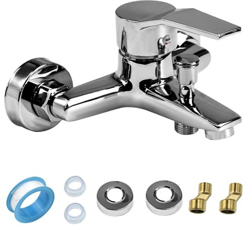 KYYGKY Miscelatore Doccia Esterno Monocomando a Parete per Bagno Cucina Lavabo Lavanderia (G ½)