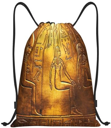 Rucksack Mit Kordelzug Ägypten Hieroglyphen Druck Zuziehbeutel Kinder Turnsack Herren Gymnastikbeutel, Für Strandurlaub, Yoga, 36x42cm