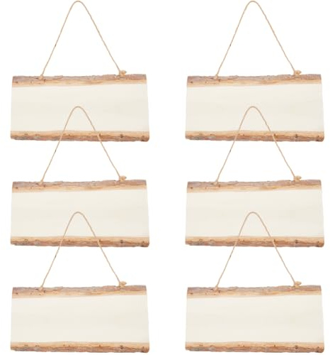 SUPERFINDINGS 6 Stück Holzschilder Zum Aufhängen Rechteckige Holztafel Holzscheibe Für Schilder 13x25cm Brett Mit Natürlicher Kante Holzhandwerk Für Holz Brennmalerei Bauernhaus Tür Wand Hofdekoration