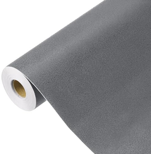 QUARKZMAN 1500 x 60cm Papier Peint Gris Foncé, Papier Peint Autocollant, Papier Contact Gris Foncé en Vinyle de Couleur Unie Auto-Adhésif pour Décoration Murale