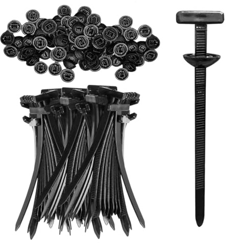 EIHI 100 Piezas Nylon Universal Cable tie Buckle,Hebillas Universales de para atar Cables, Abrazaderas Plastico - Para Guardabarros, Maletero, Reparación de Automóviles