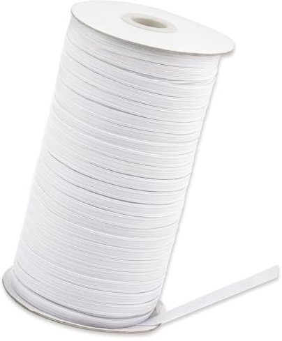 Cinta de goma negra, 100 m, bandas de goma para costura, tela de goma plana fuerte, banda elástica para el hogar, manualidades, telas para costura (blanco, 5 mm)