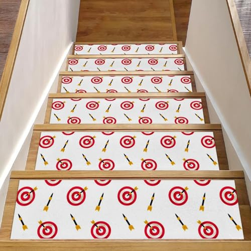 RODAILYCAY Tappeto per scale da 76,2 x 20,3 cm, antiscivolo, per scale in legno, confezione da 15, tappetini per scale per interni, gradini per cani, bambini e anziani