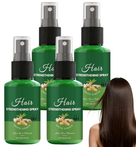 Ginger hårserumspray, hårkompressionsprodukter för kvinnor, ingefära hårbottensserum för daglig användning, hårspray för hårbottenvård, serum för hårbotten, hårvård (4 st)