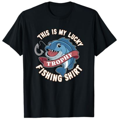 Lucky Trophy Fishing Angler Boat Ocean Fisherman T-Shirt